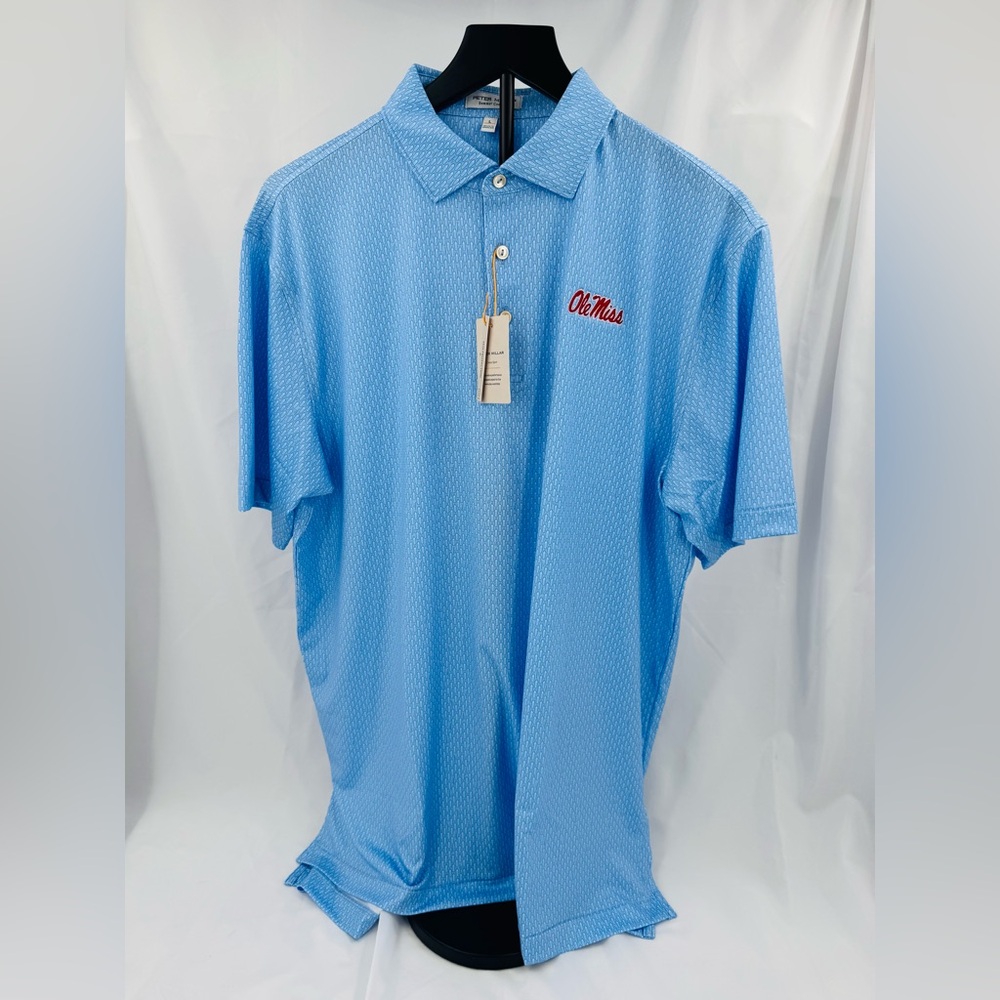 Powder Blue Peter Millar Ole Miss "Shake Things Up" Polo XL - NWT & Sealed - Picture 3 of 6